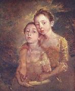 Thomas Gainsborough Two Daughters with a Cat Sweden oil painting reproduction